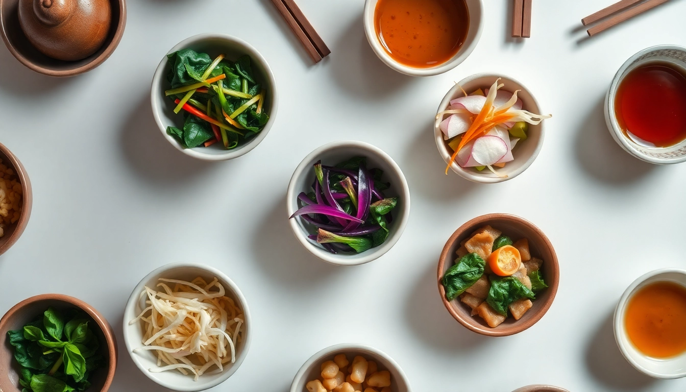 다채로운 나물 반찬이 차려진 건강한 한식 밥상