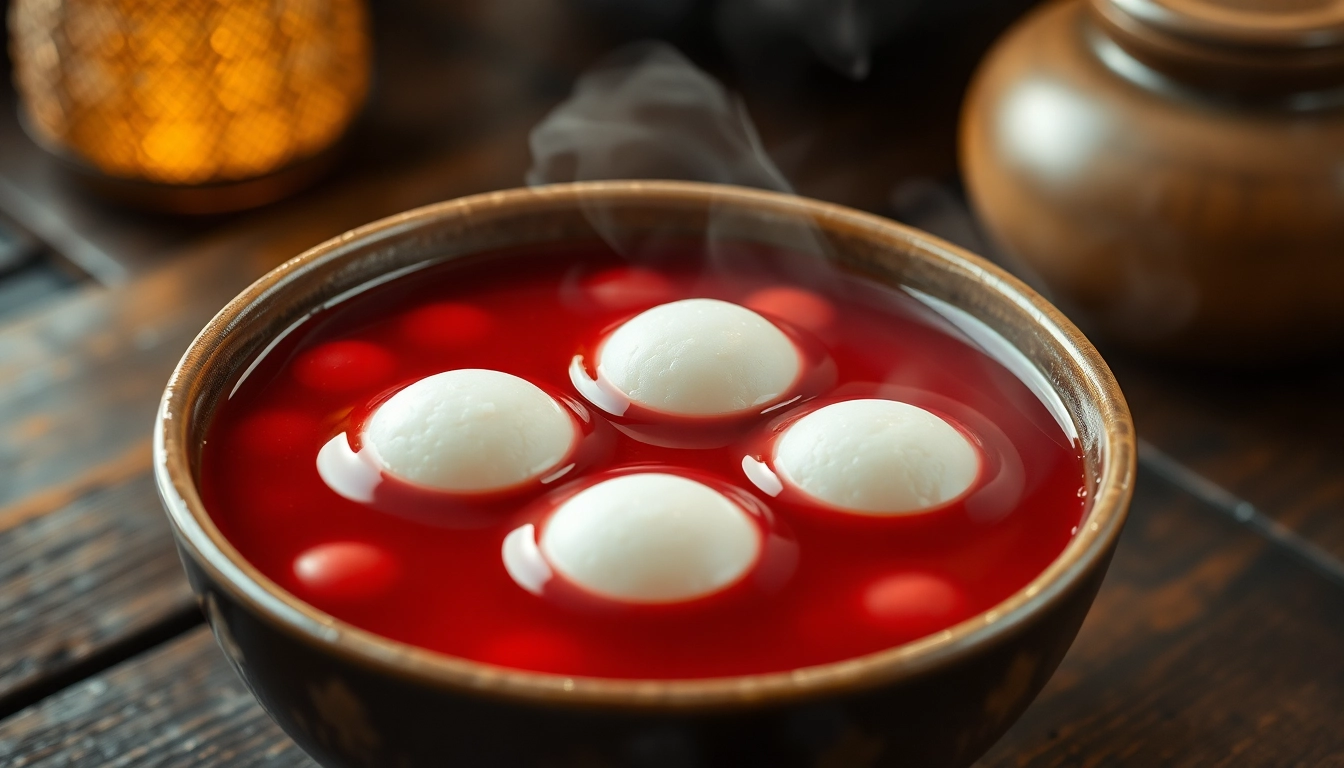 김이 모락모락 나는 따뜻한 동지 팥죽 한 그릇