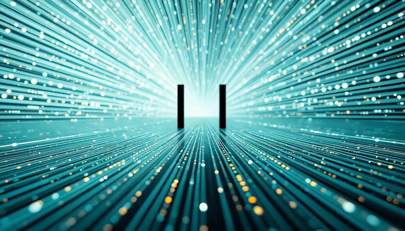 이중 슬릿 실험에서 전자가 두 틈을 통과해 간섭 무늬를 만드는 장면