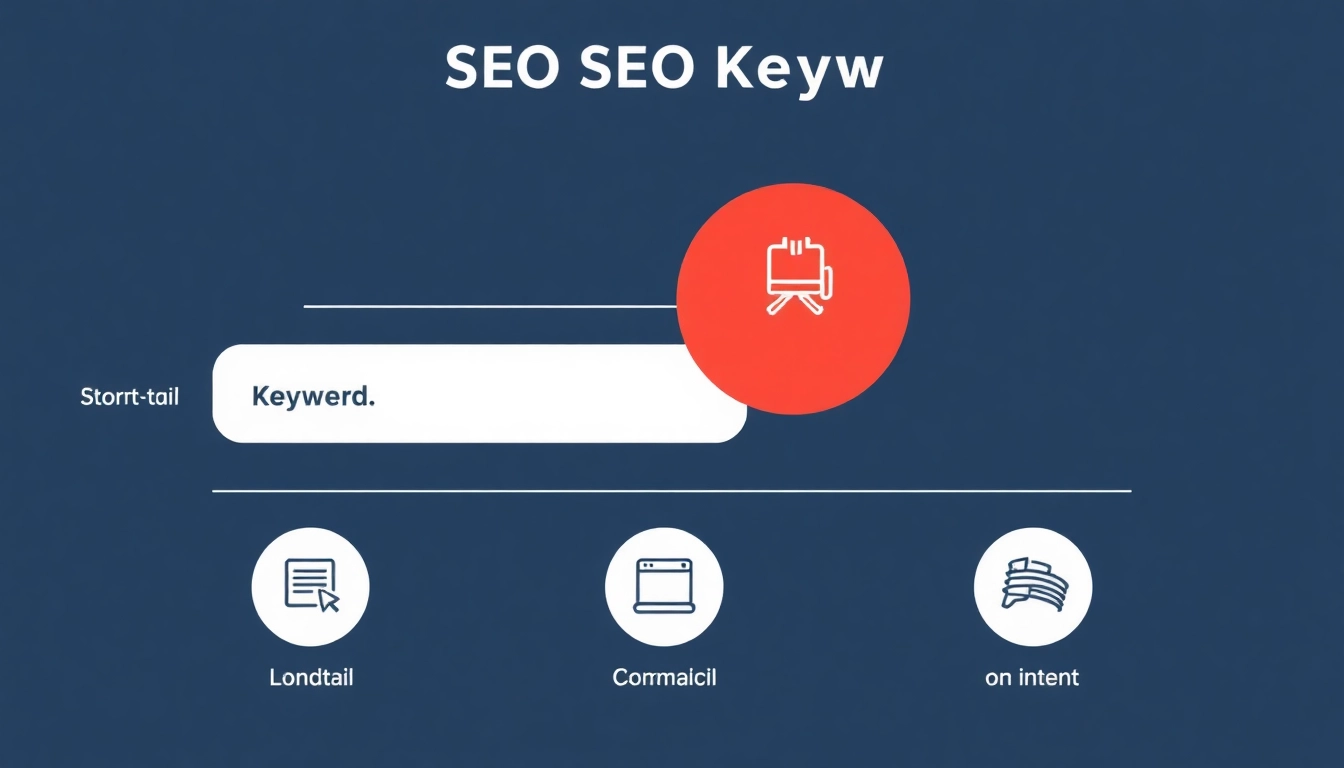 SEO 키워드 종류와 검색 의도를 시각적으로 설명하는 인포그래픽