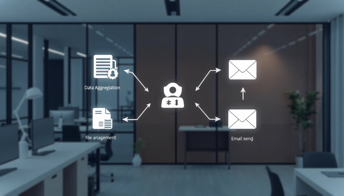 데이터 취합, 파일 관리, 이메일 발송의 업무 자동화 흐름도