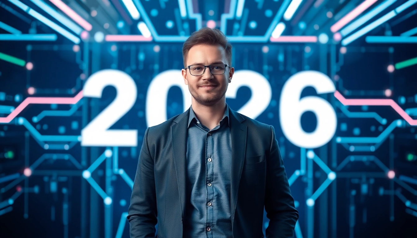 2026년을 준비하는 리더십과 혁신을 상징하는 현대적인 리더 이미지