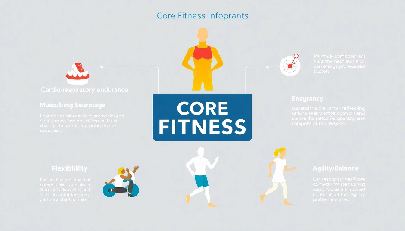 피트니스를 구성하는 5대 핵심 요소를 설명하는 인포그래픽