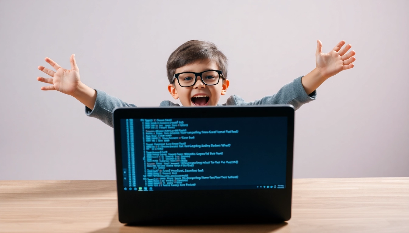 파이썬 첫걸음을 성공적으로 마친 프로그래머가 환호하는 모습, 성공의 기쁨 표현