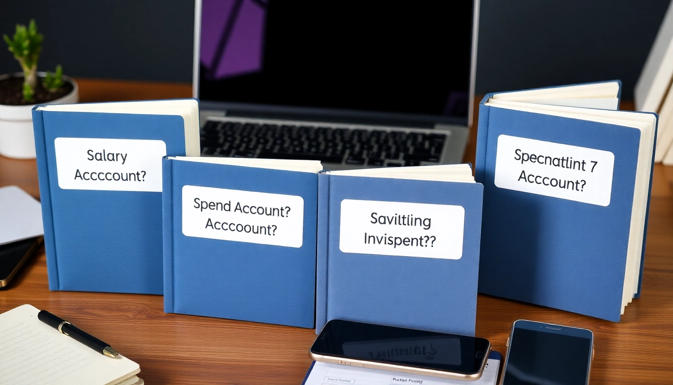 통장 쪼개기 4개 시스템을 보여주는 네 개의 통장 배열 이미지