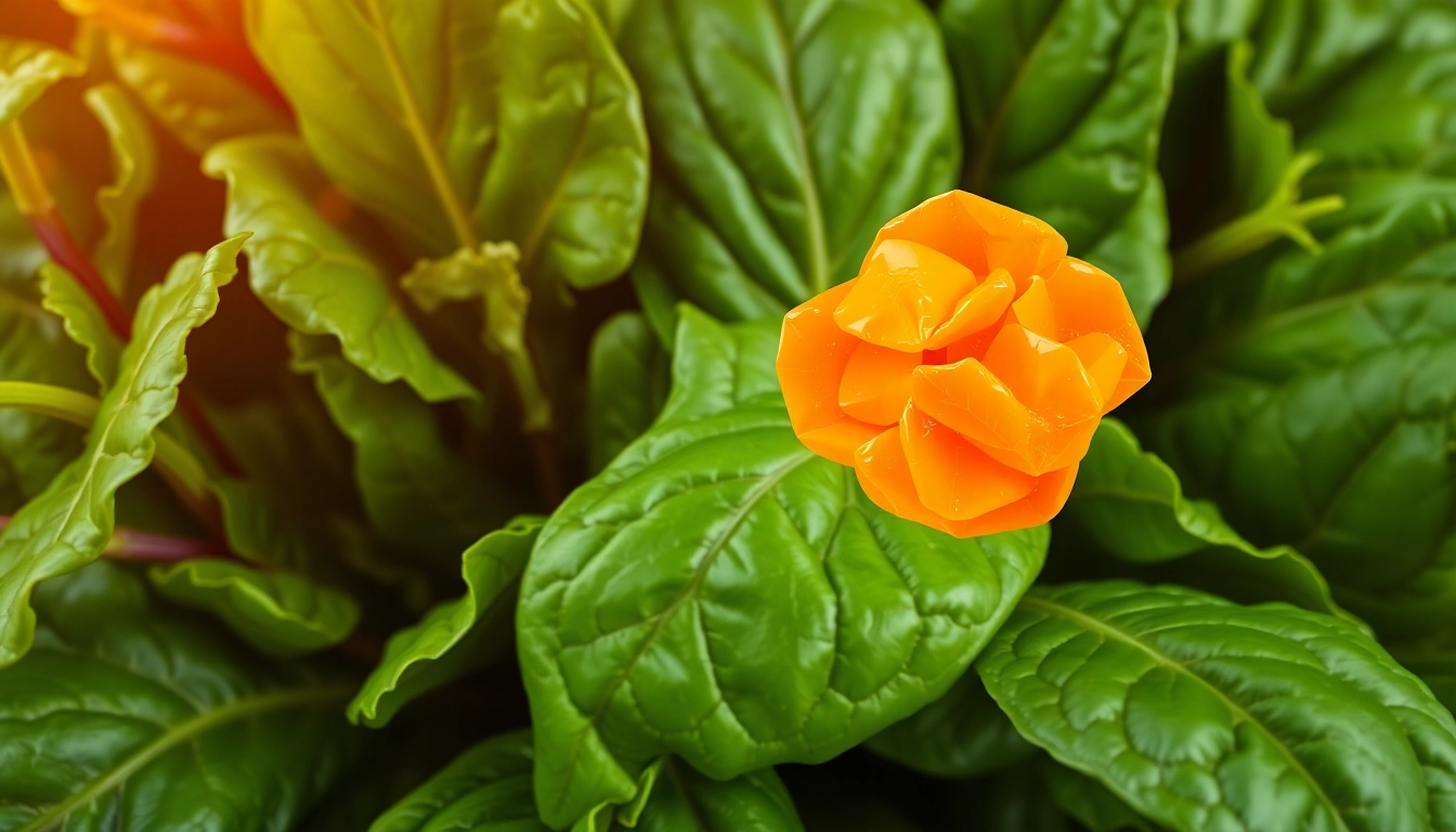 베타카로틴과 시금치 잎의 고화질 이미지