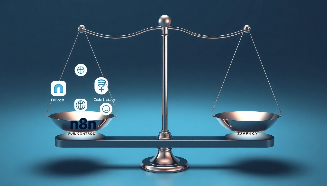 n8n과 Zapier의 압도적인 장점 비교 시각화 이미지