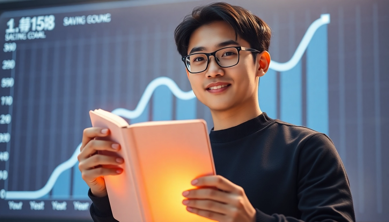 청년도약계좌를 활용해 5년 후 목돈을 마련하는 긍정적인 모습.