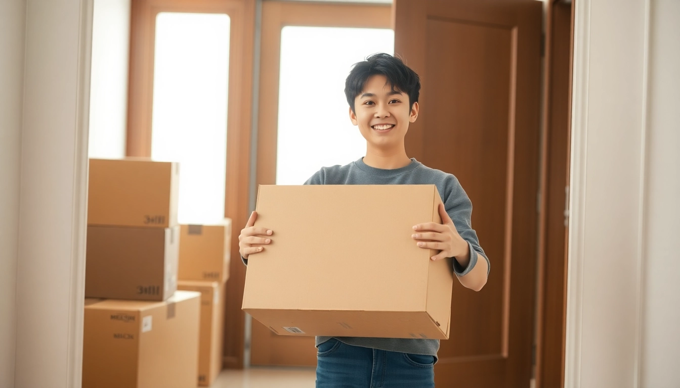 경기도 이사비 지원을 받아 새 집으로 이사하며 기뻐하는 청년의 모습