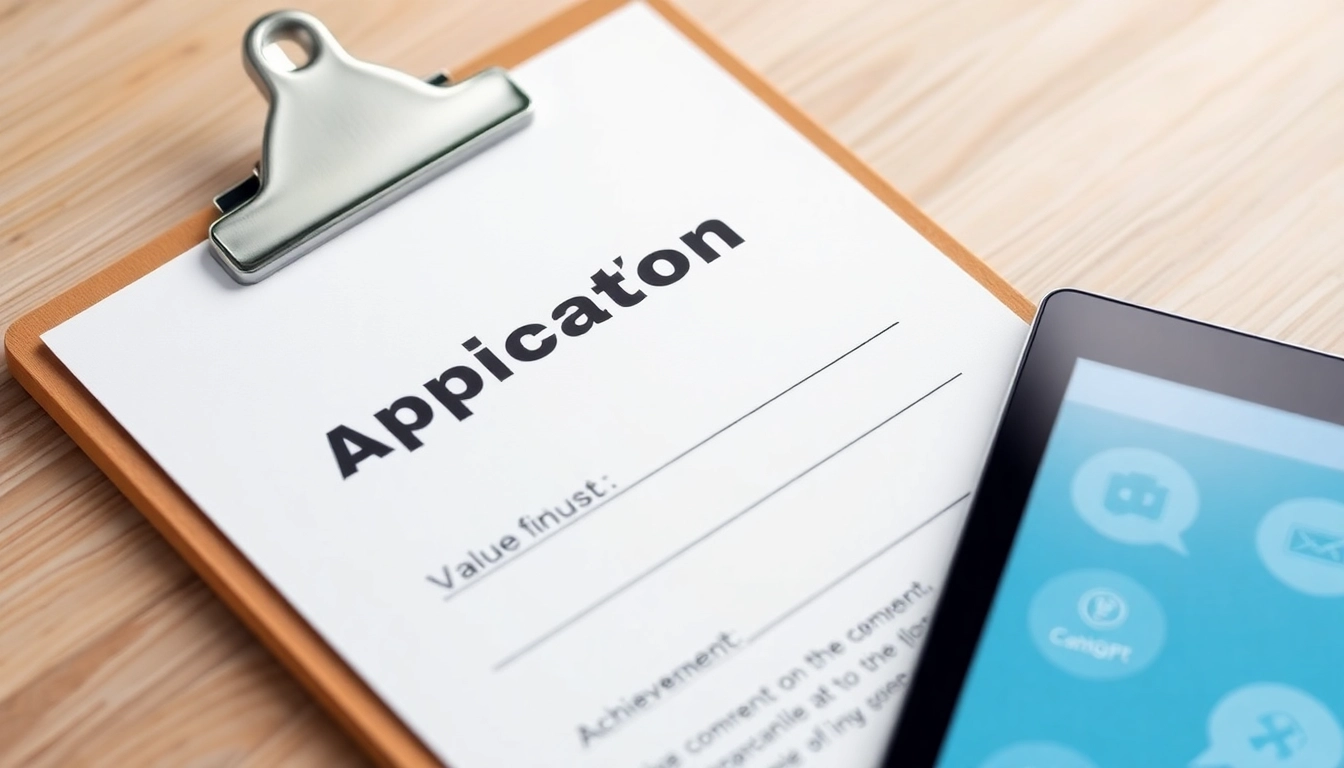 가치 중심의 지원서와 AI 도구 활용을 보여주는 서류 작성 장면