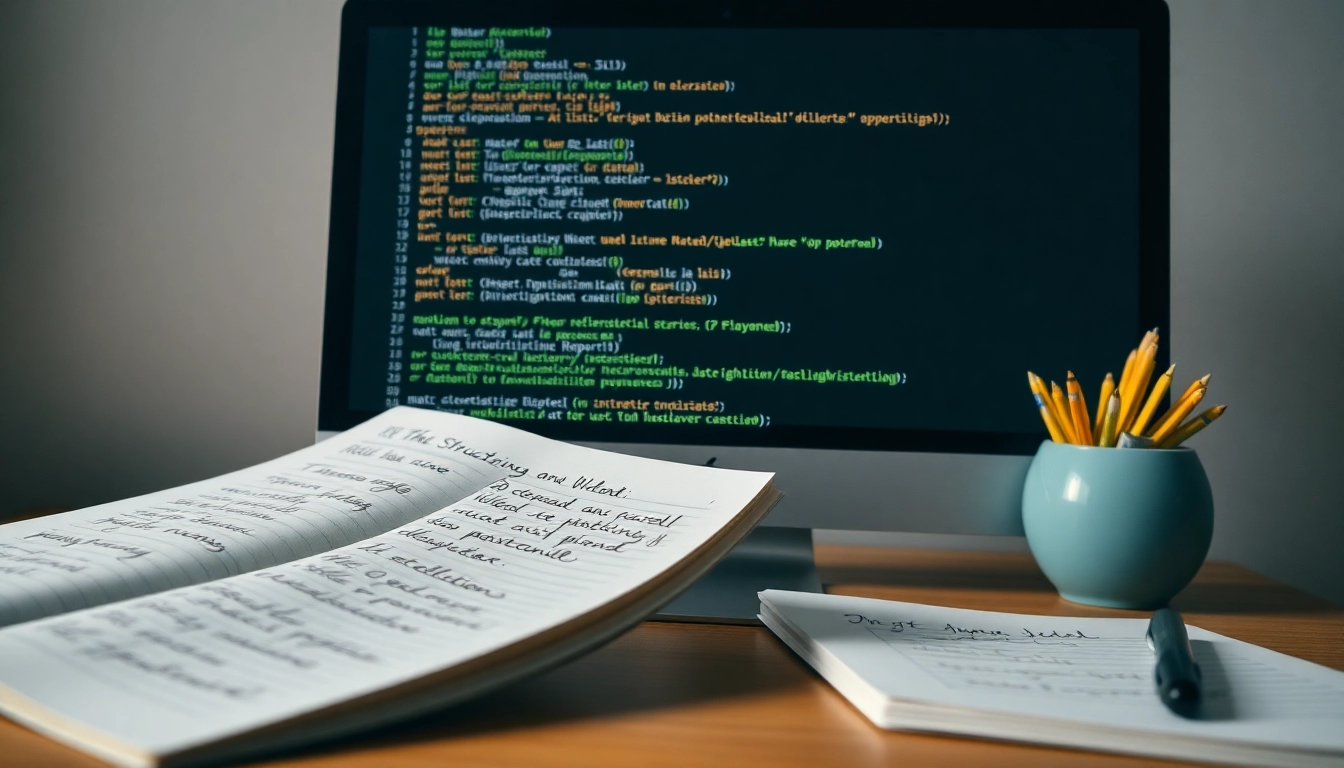 리스트와 딕셔너리를 이용한 자료구조 코드를 작성 중인 책상 풍경