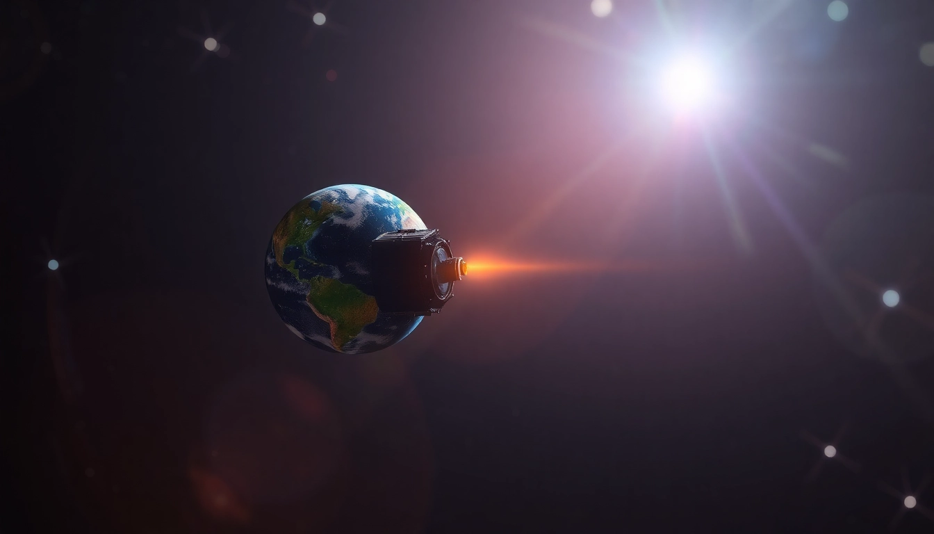 GPS 위성과 원자시계 기반 에너지 양자화 개념을 시각화한 이미지