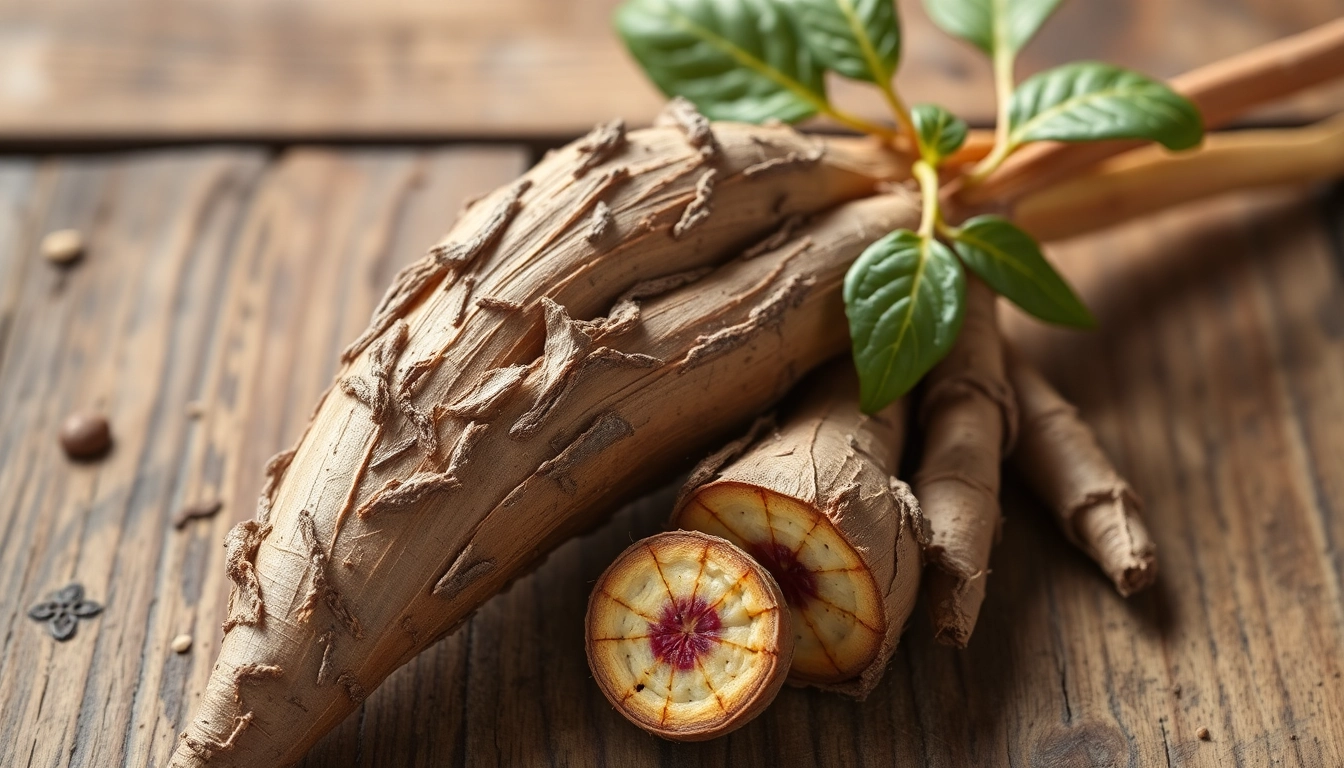 도라지 뿌리의 질감과 호흡기 건강을 표현한 이미지