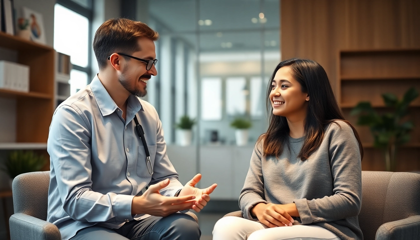 전문 상담사와 편안한 상담 장면