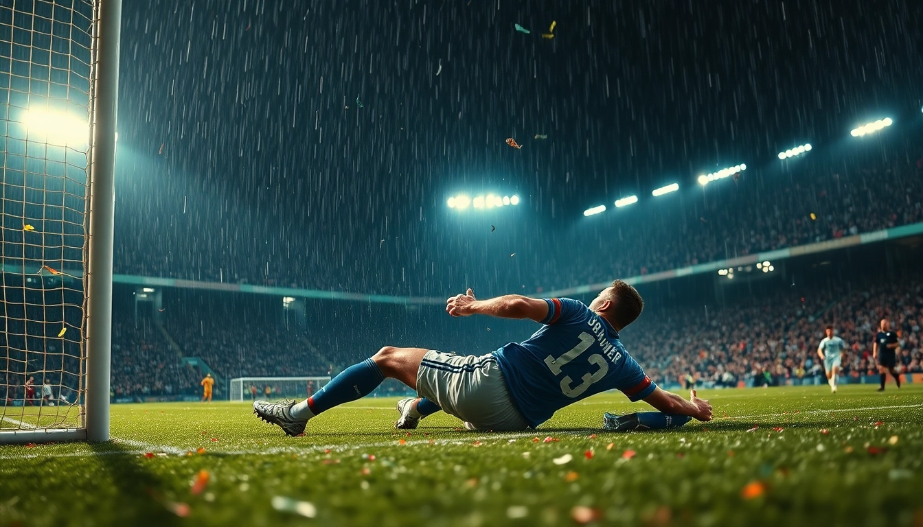 새로운 월드컵 방식에서 언더독 팀이 강팀을 꺾는 이변의 순간을 극적으로 포착한 장면