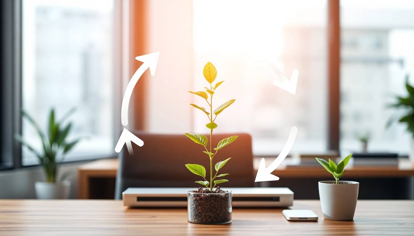 지속 가능한 성장을 위한 키워드 마케팅 루프와 데이터 분석, 꾸준한 개선 과정을 상징하는 이미지