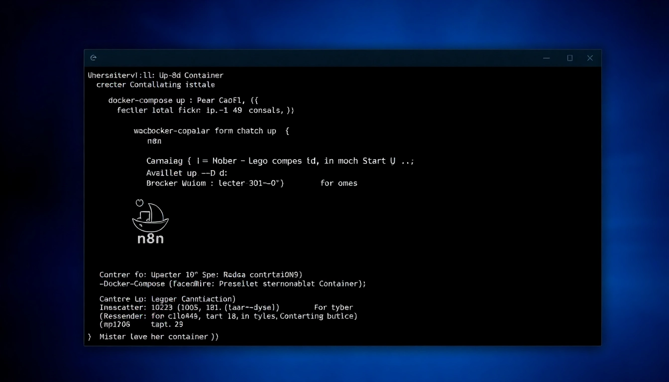 n8n Docker 컨테이너 실행 중인 터미널 화면
