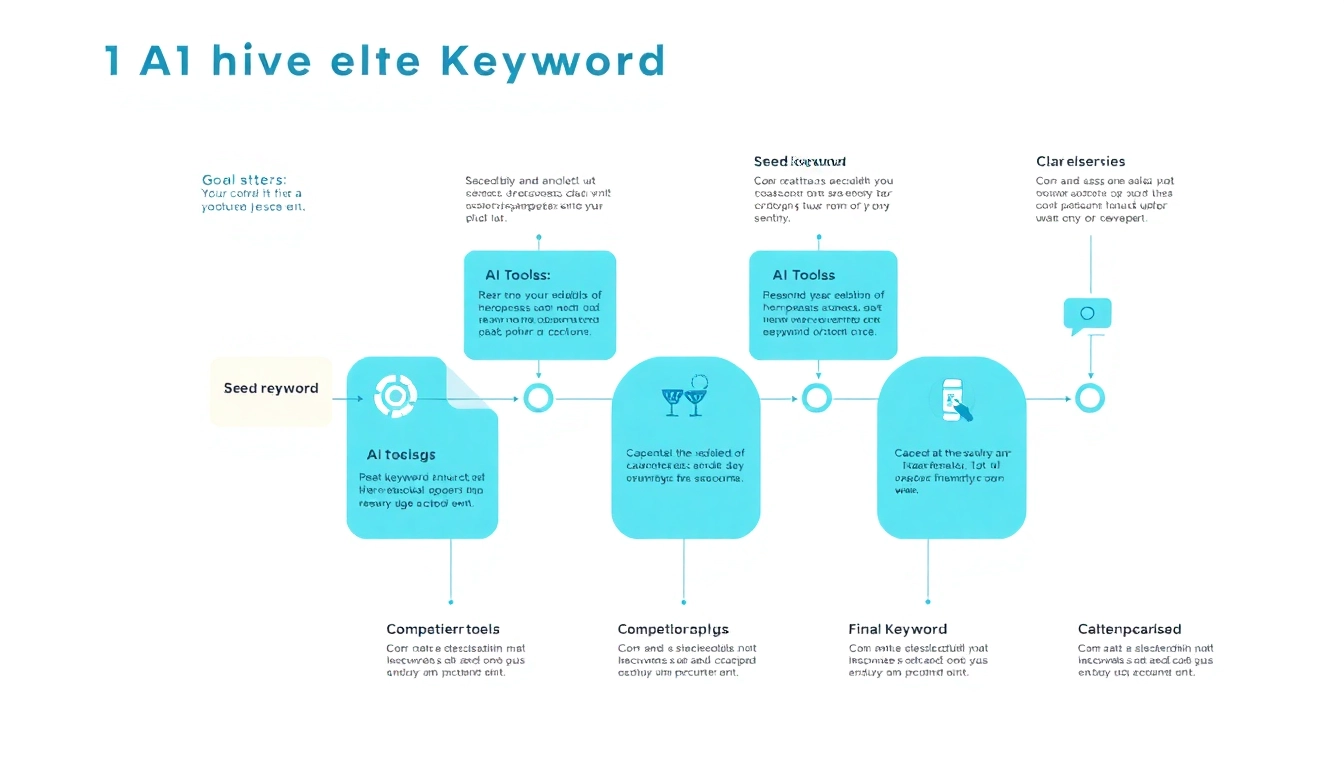 AI 시대 키워드 연구 5단계 과정을 보여주는 단계별 플로우차트