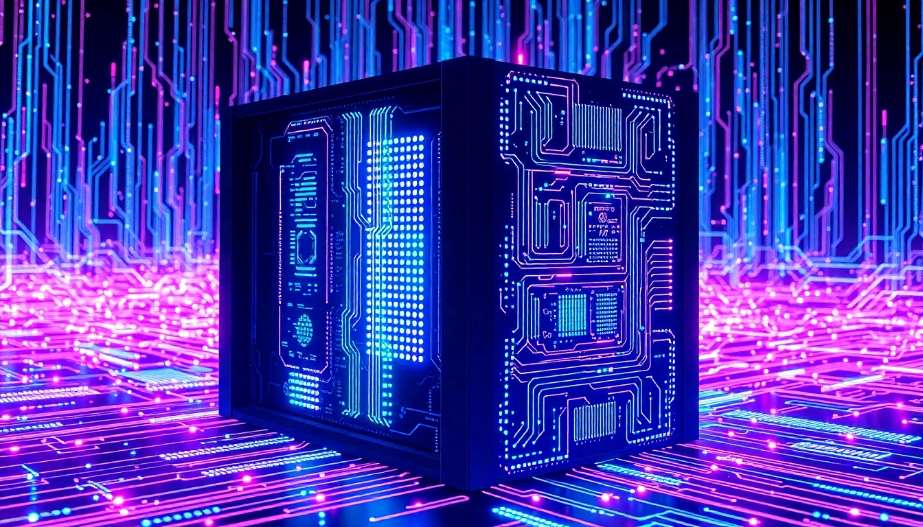 2025년 최첨단 양자 컴퓨터와 데이터 흐름을 보여주는 이미지