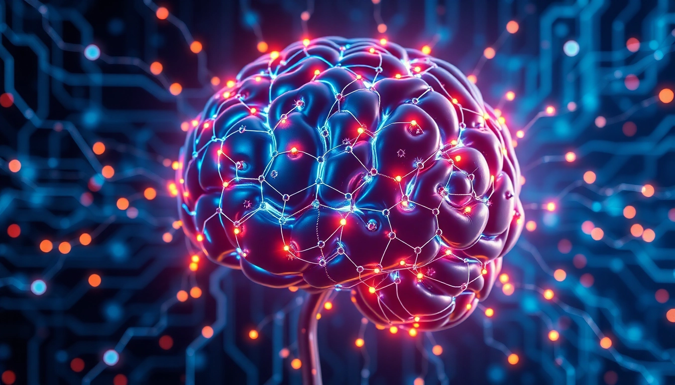 양자역학 인공지능의 융합 기술을 시각적으로 표현한 이미지