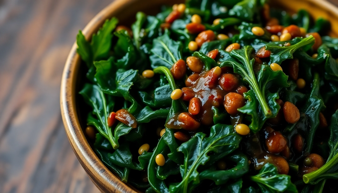 구수한 된장 양념으로 건강하게 무쳐낸 케일나물