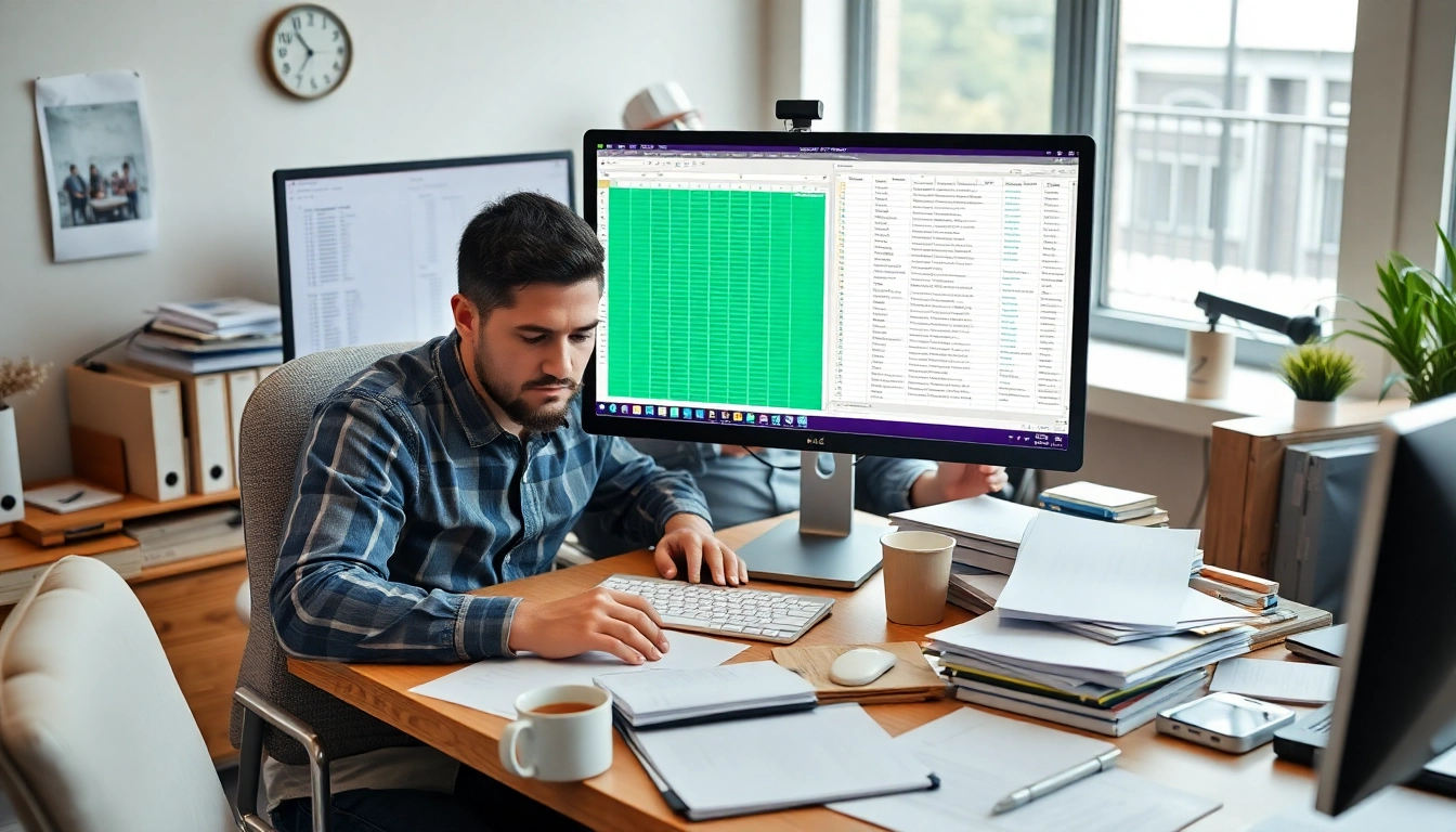 반복되는 엑셀 파일과 서류에 지친 직장인의 모습