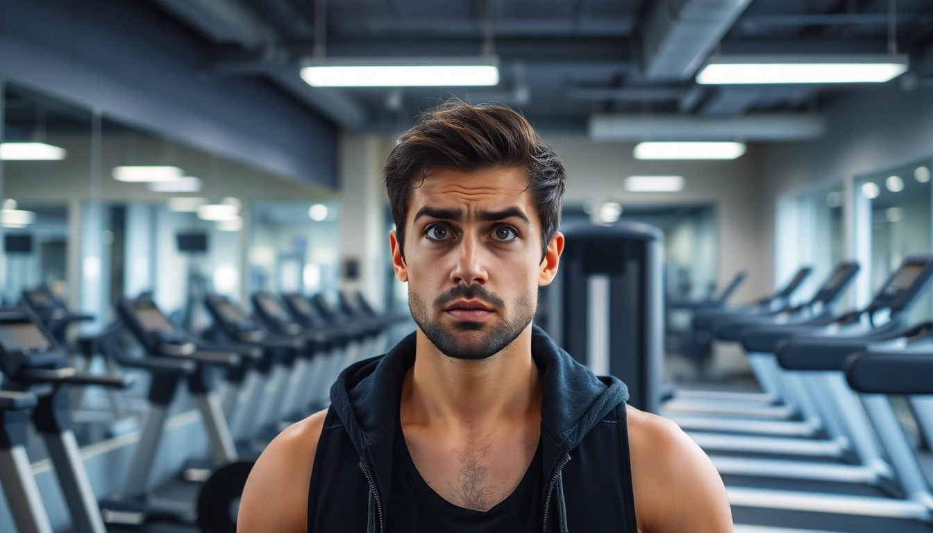 헬스장에서 운동하지만 변화가 없어 고민하는 사람