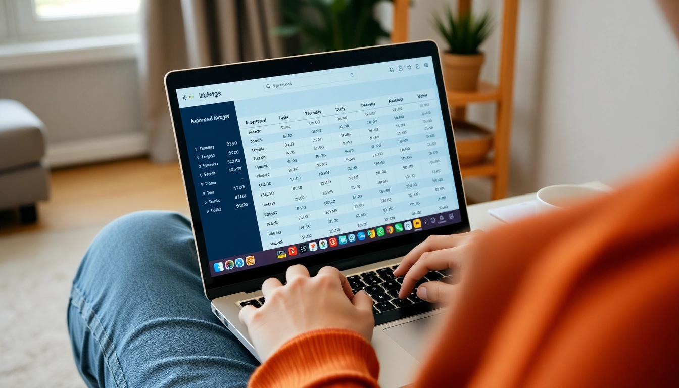 사회초년생이 자동 이체와 월별 예산 관리를 하는 모습