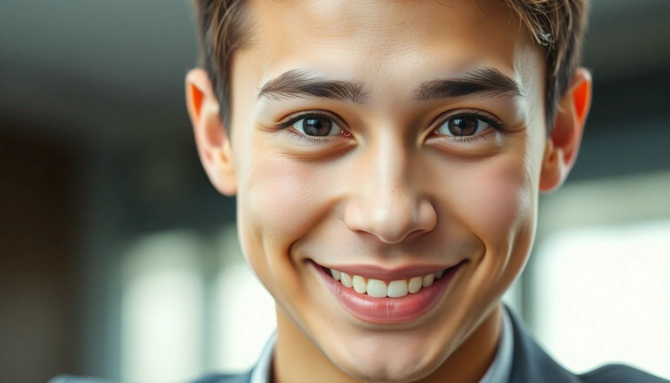 면접 중 자연스럽고 자신감 있는 미소와 집중하는 표정을 짓는 취준생의 클로즈업 얼굴