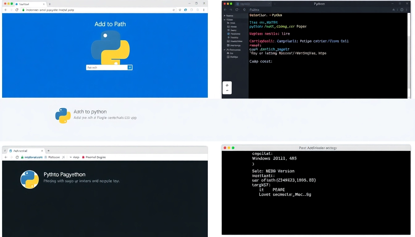 윈도우와 맥OS에서 파이썬 설치 과정을 단계별로 보여주는 스크린샷 이미지
