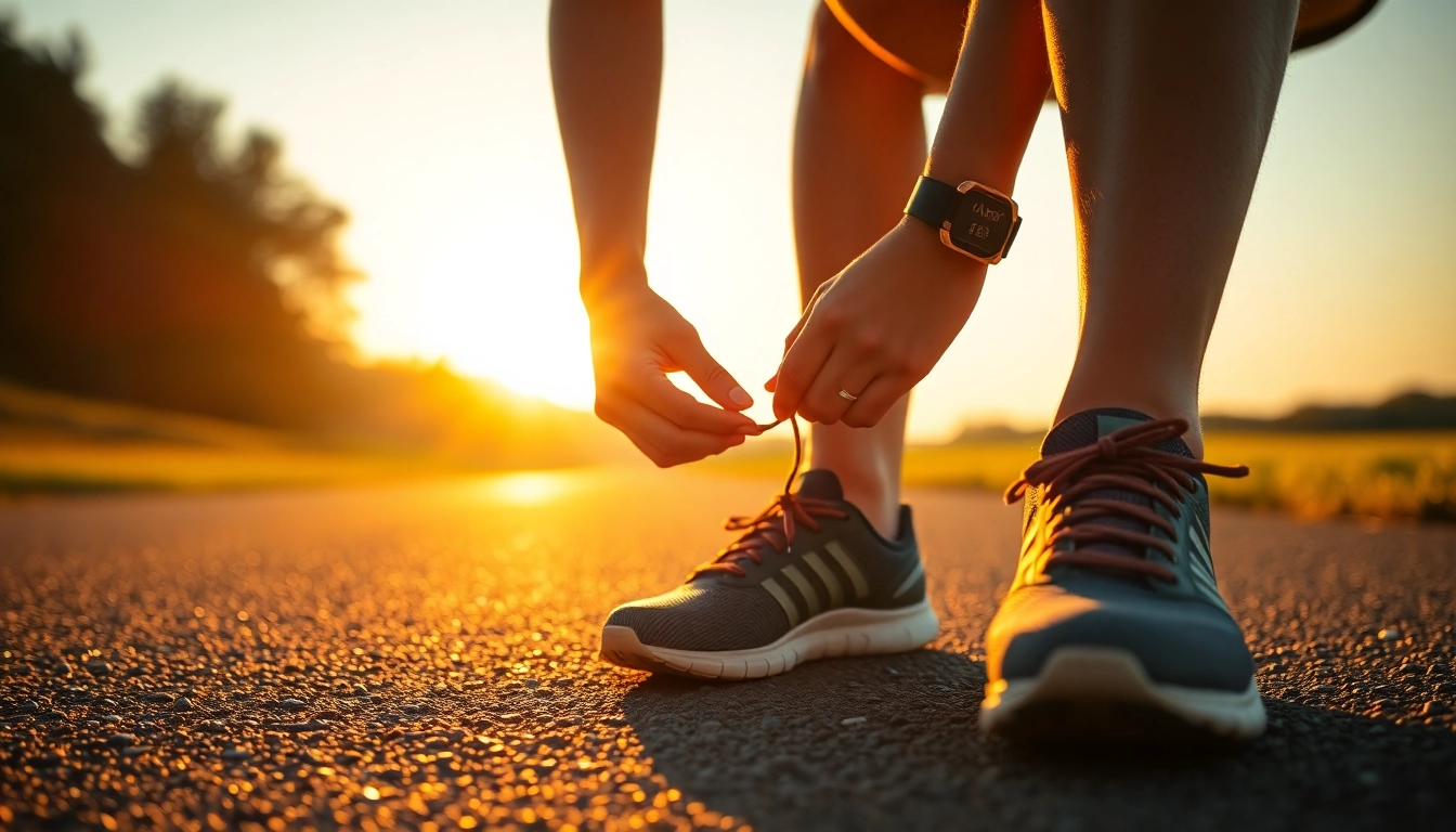 피트니스 여정의 시작을 상징하는 새벽 운동 준비하는 사람