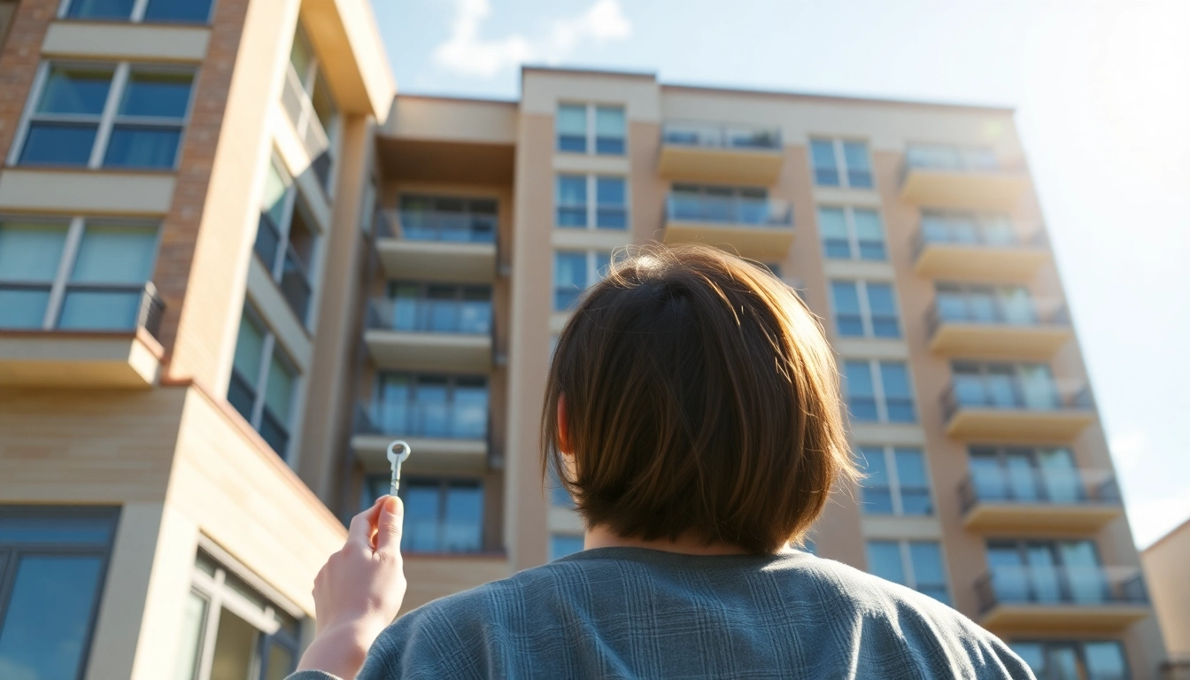 경기도 주거 지원 정책을 통해 얻은 새 집 열쇠를 들고 희망찬 미래를 바라보는 청년의 뒷모습