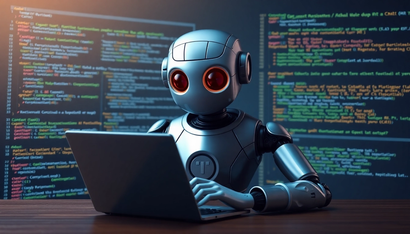 AI가 파이썬 공부를 효율적으로 돕는 모습을 표현한 친근한 로봇 또는 디지털 인터페이스