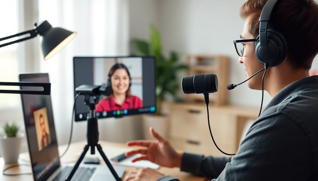 비대면(화상) 면접을 위해 고화질 웹캠과 조명을 사용하며 준비하는 지원자