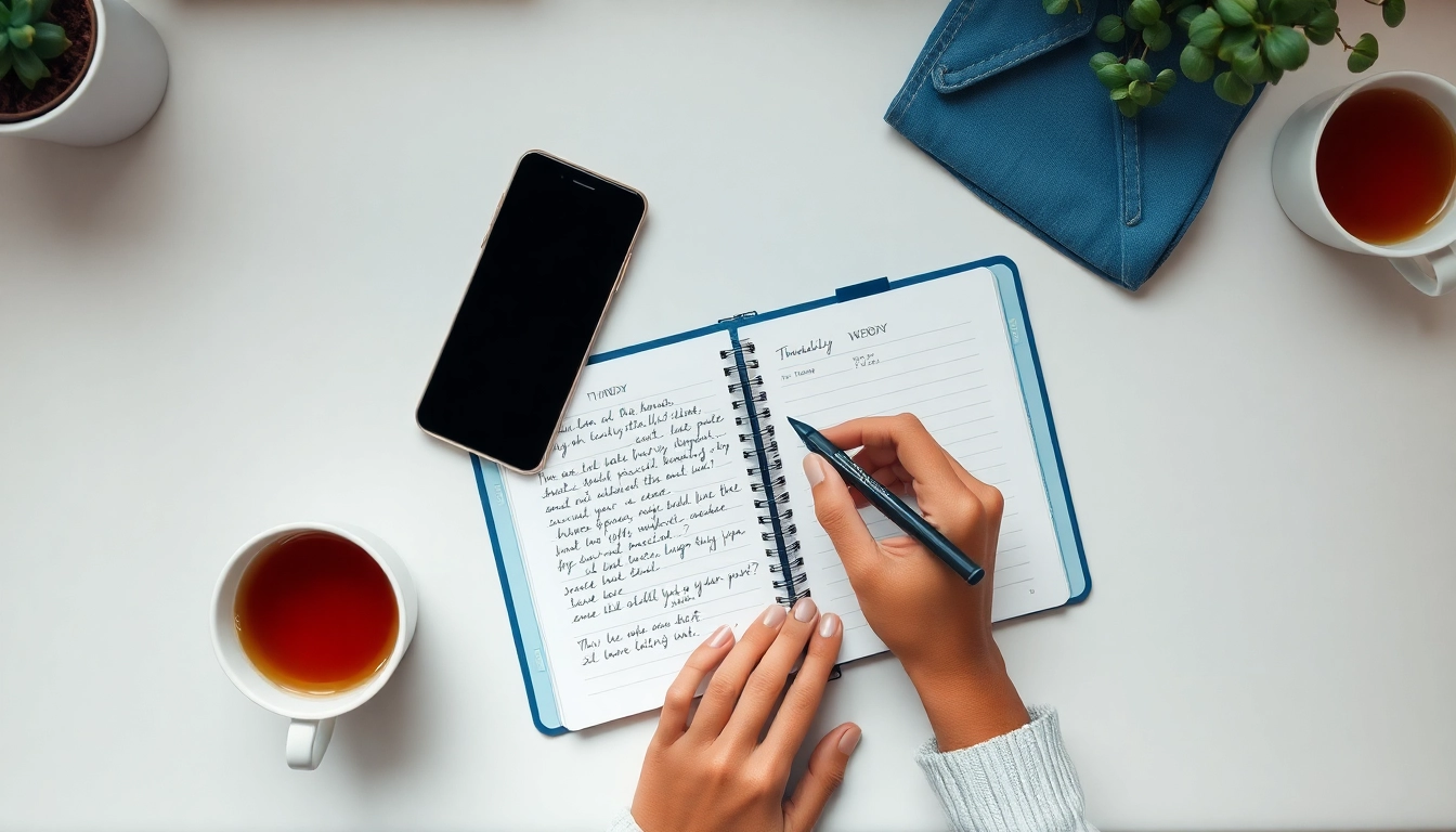 다이어리에 자신만의 앱테크와 짠테크 실천 루틴을 계획하는 모습.