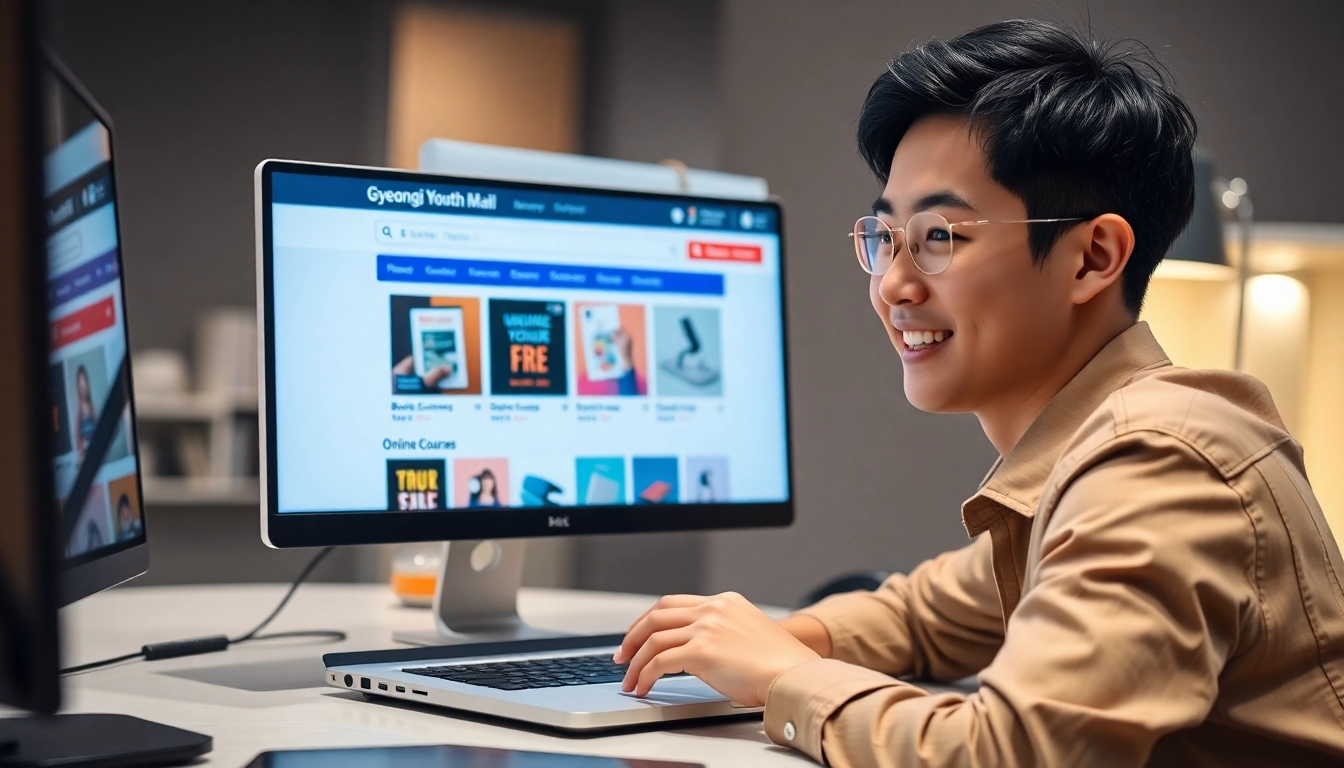 청년 복지포인트를 사용하여 경기청년몰에서 자기계발을 위한 쇼핑을 하는 청년