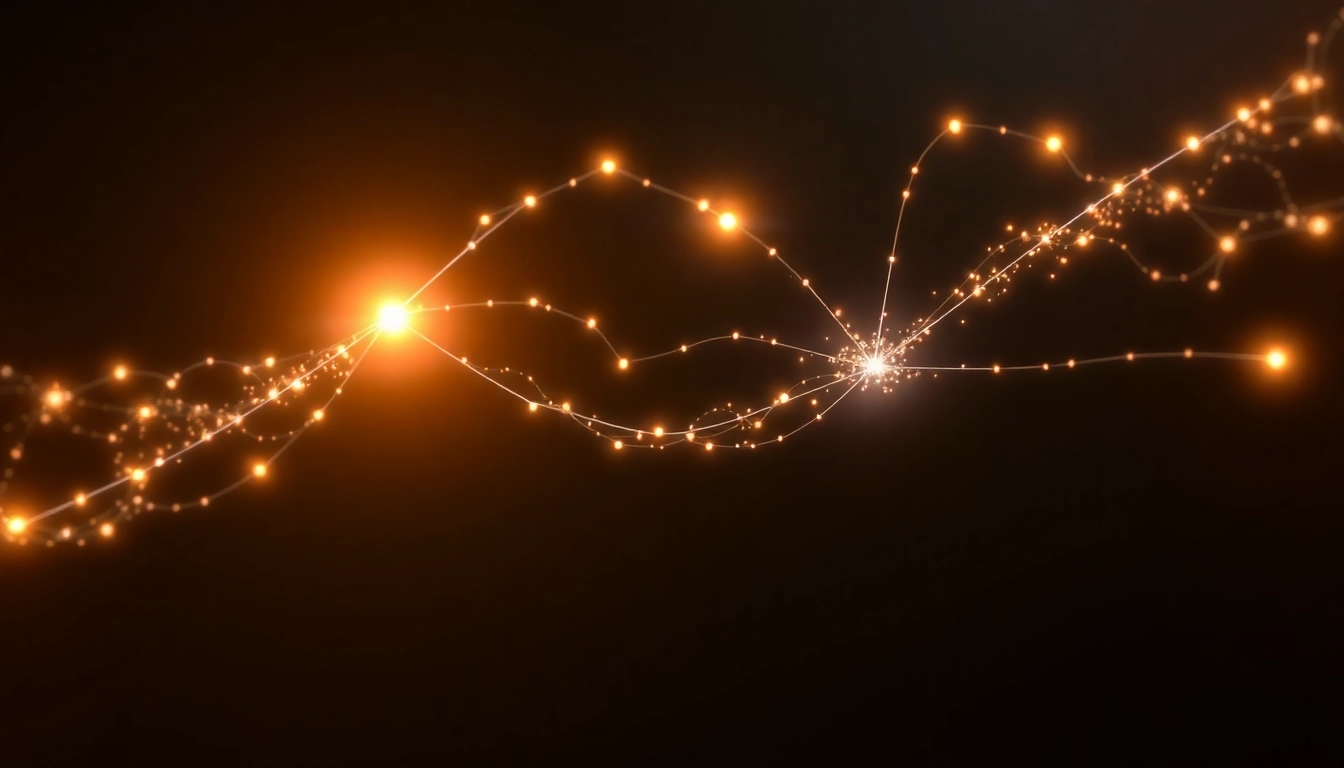 양자 얽힘 현상을 시각적으로 표현한 이미지